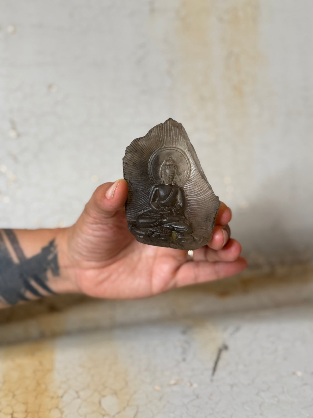buddha carved green chlorite and quartz