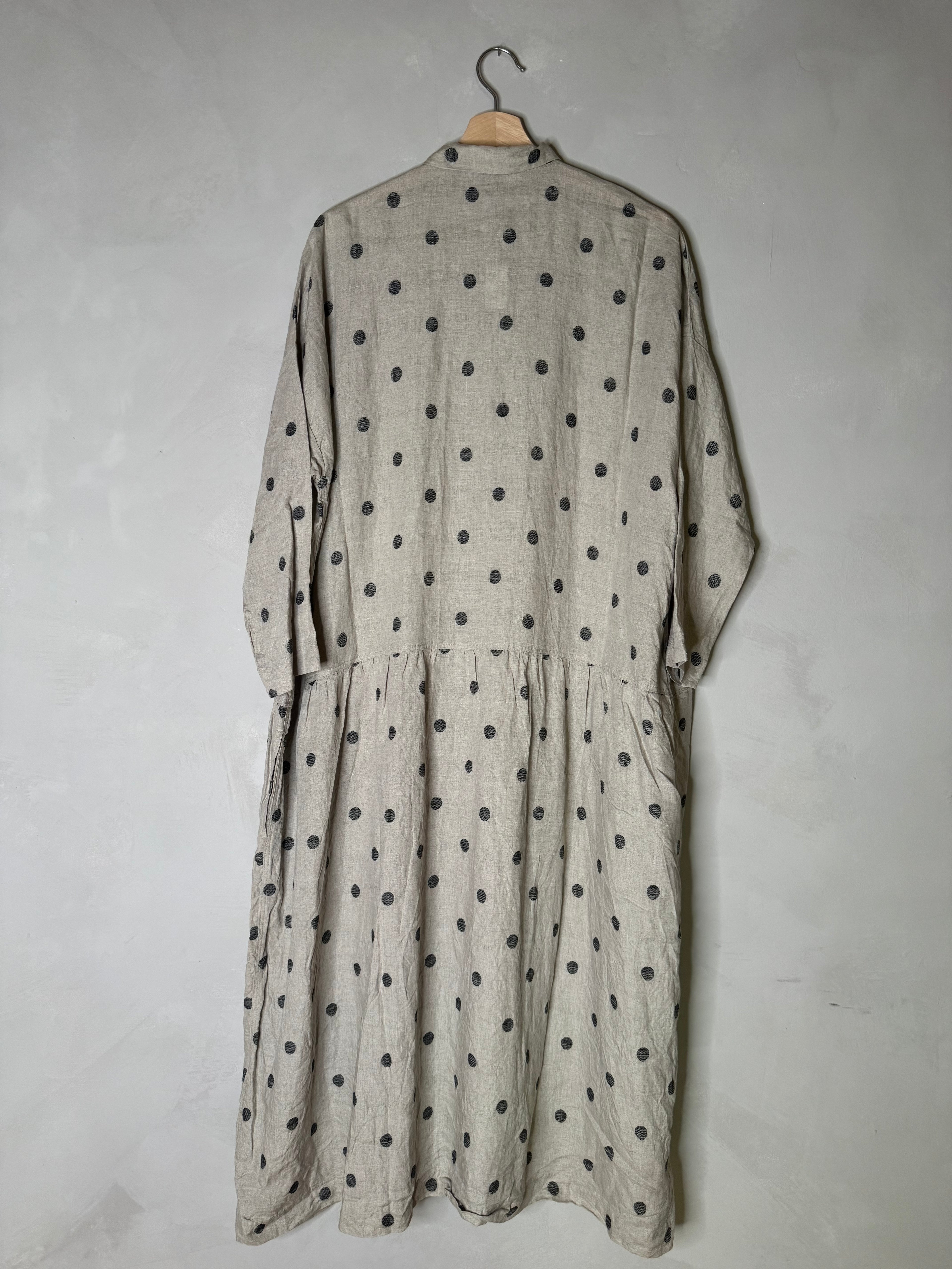 Ichi antiquites polka dot linen dress