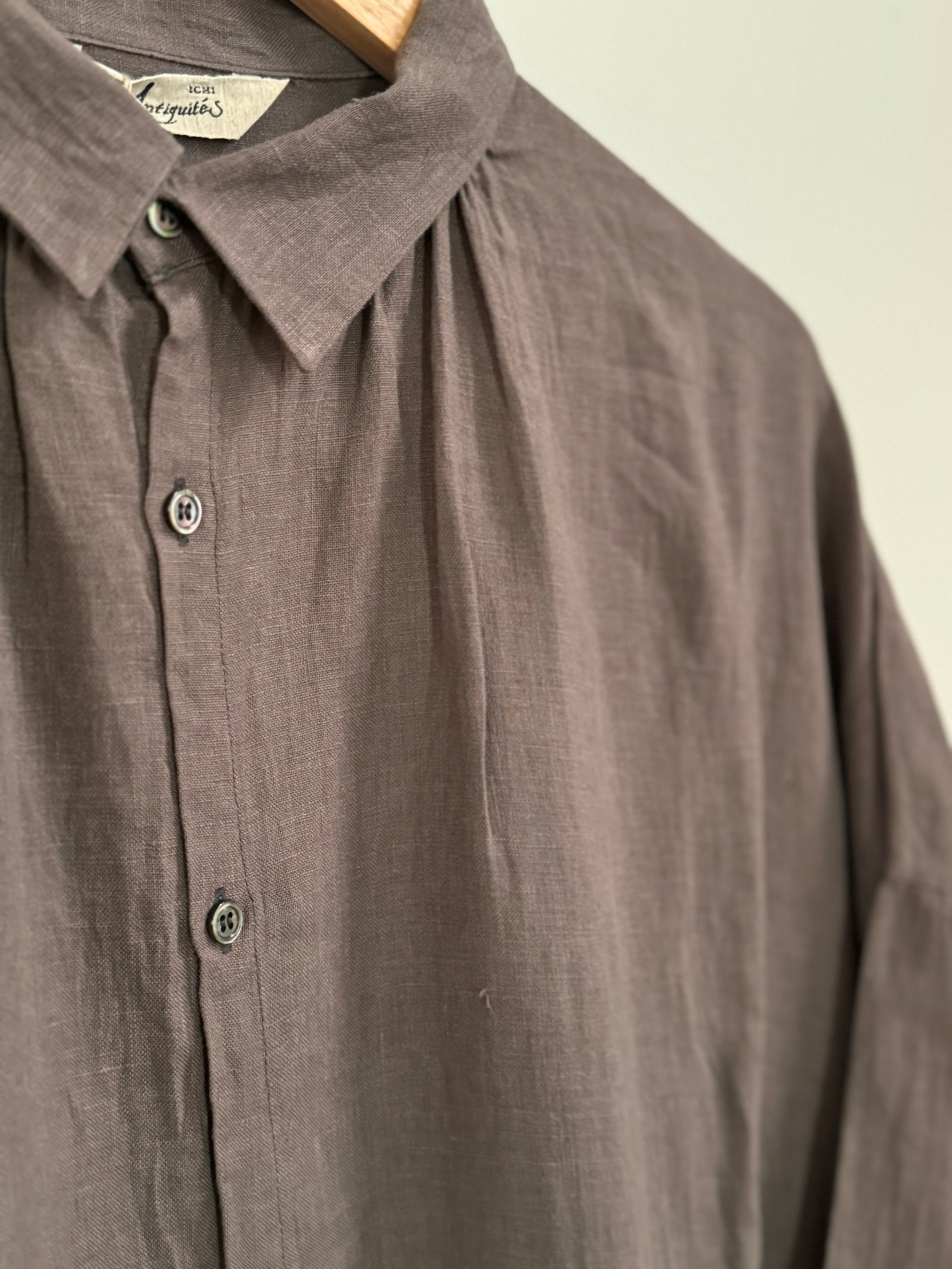 Ichi antiquites Charcoal brown linen dress