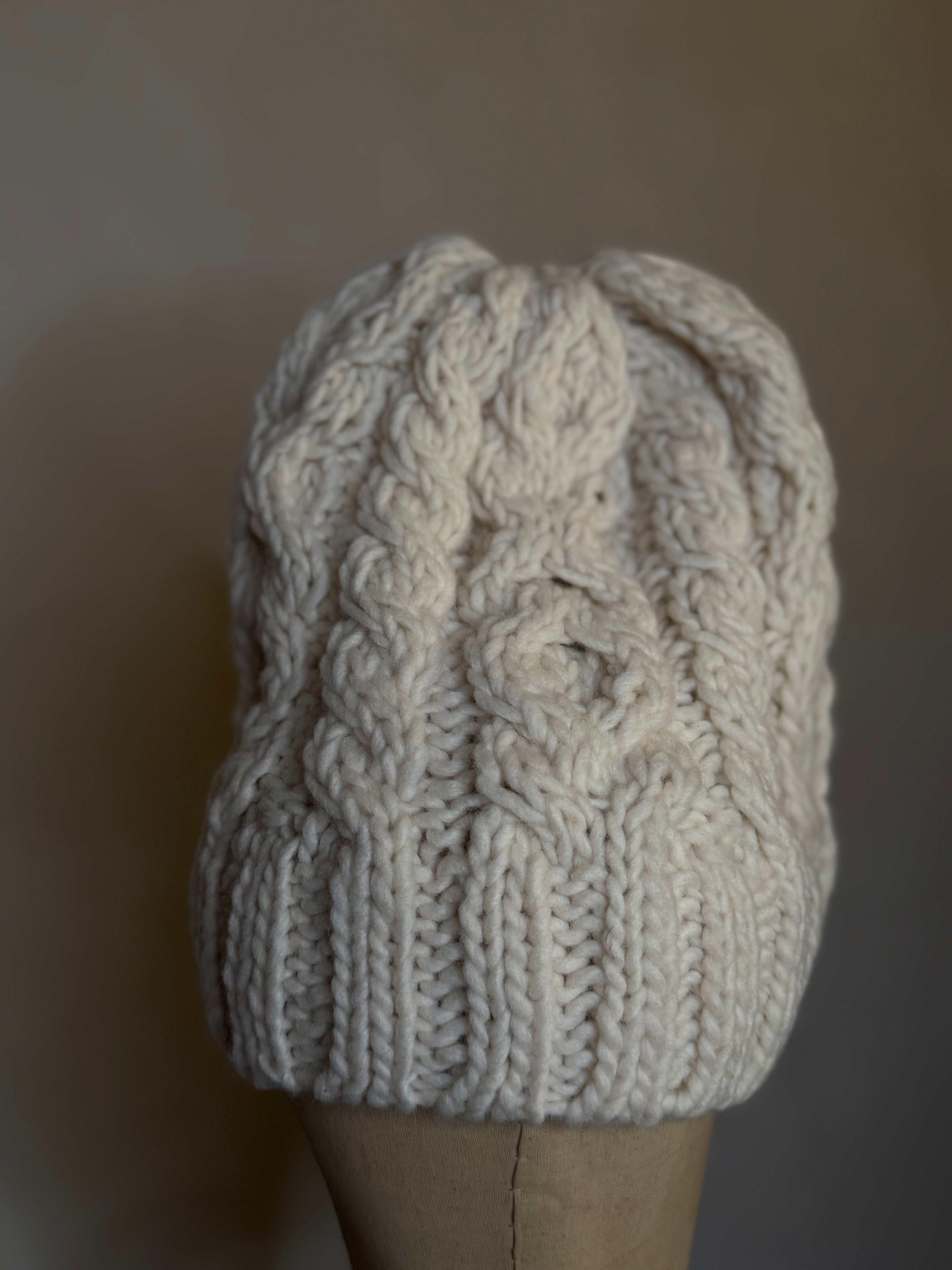 Ichi Antiquites wool cable knit hat