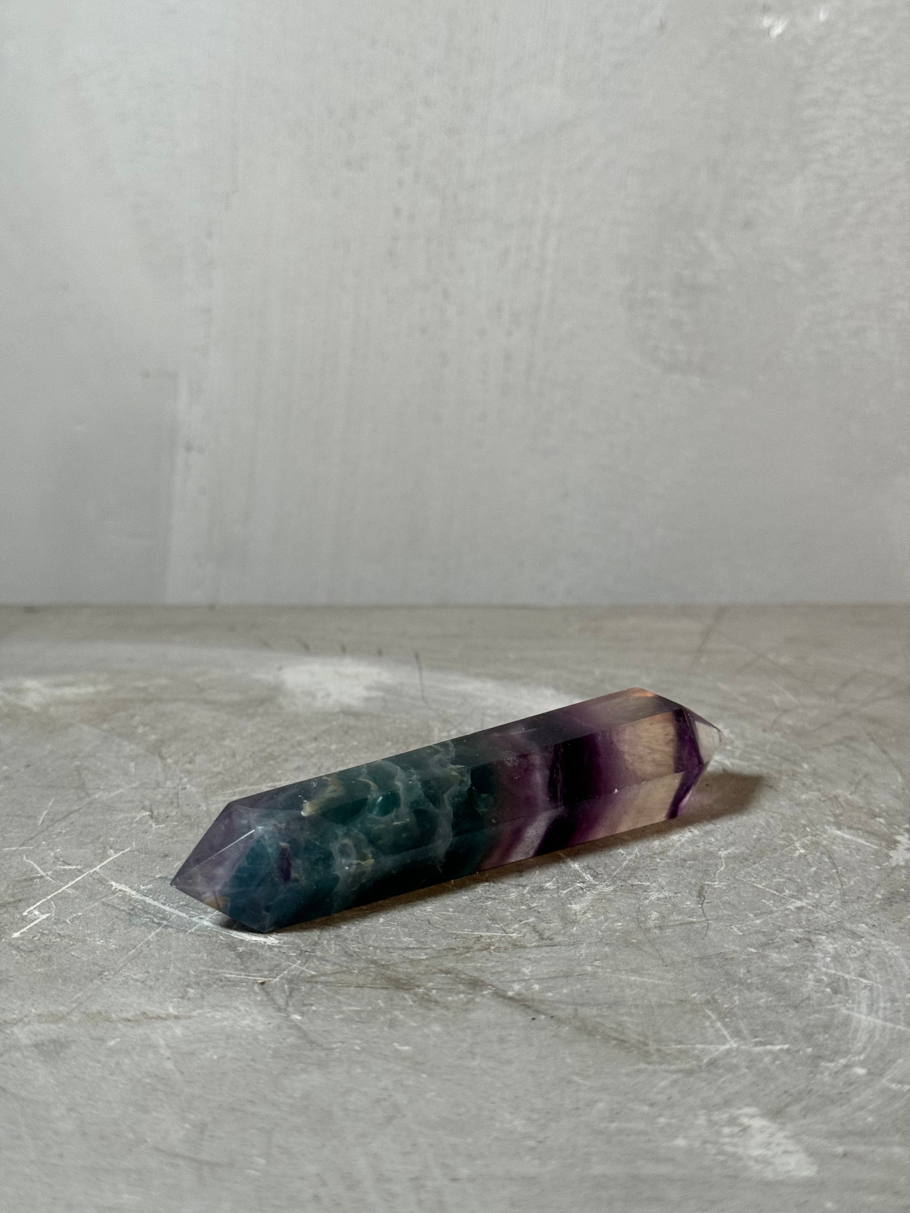 Fluorite double terminated - purple, green