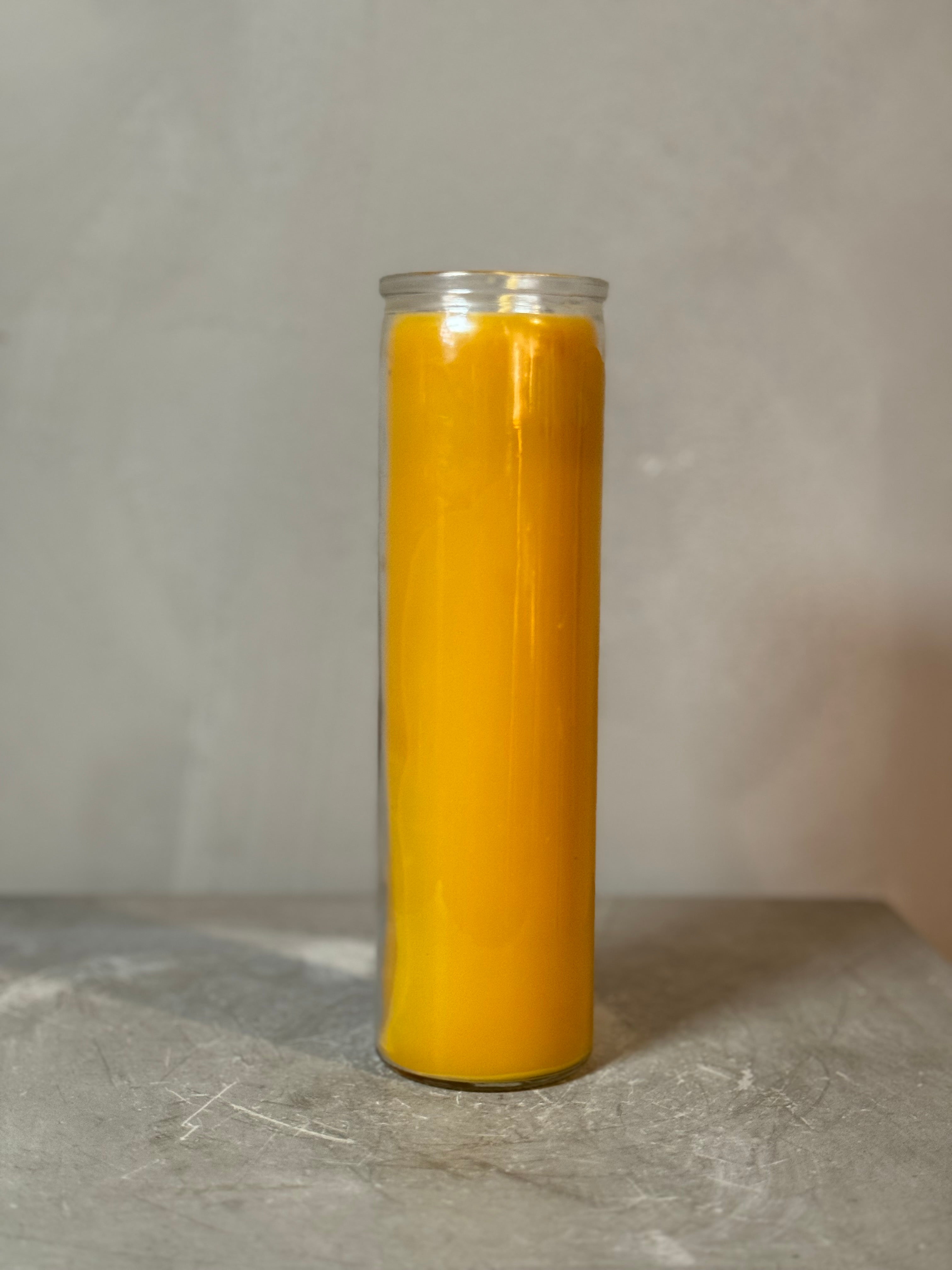 Bees wax candle: glass pillar