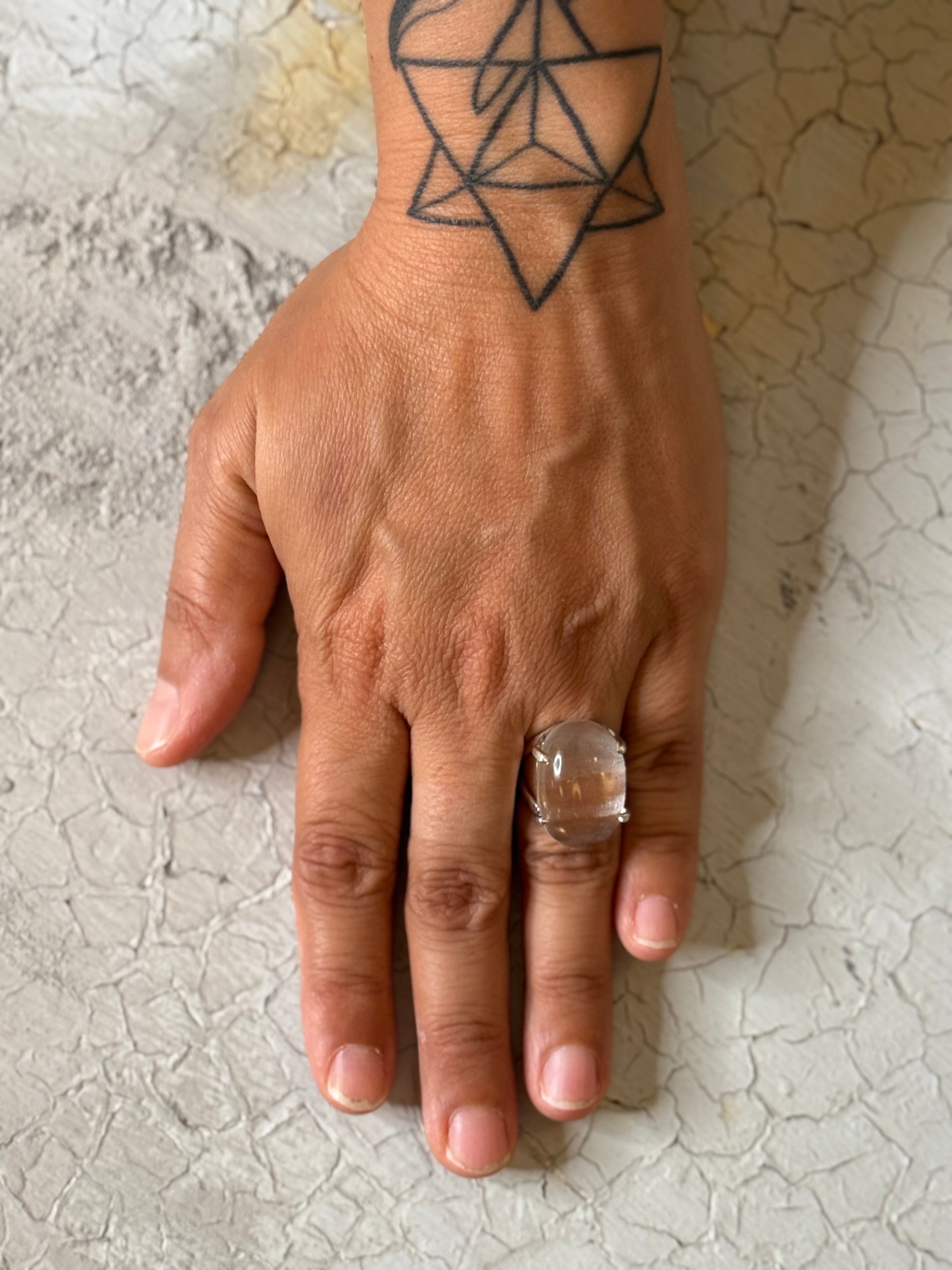 lemurian quartz sterling silver rings