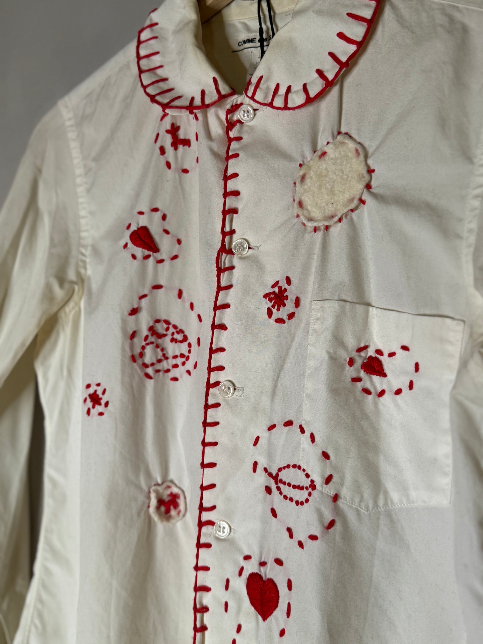 Comme des garçons embroidered button down shirt