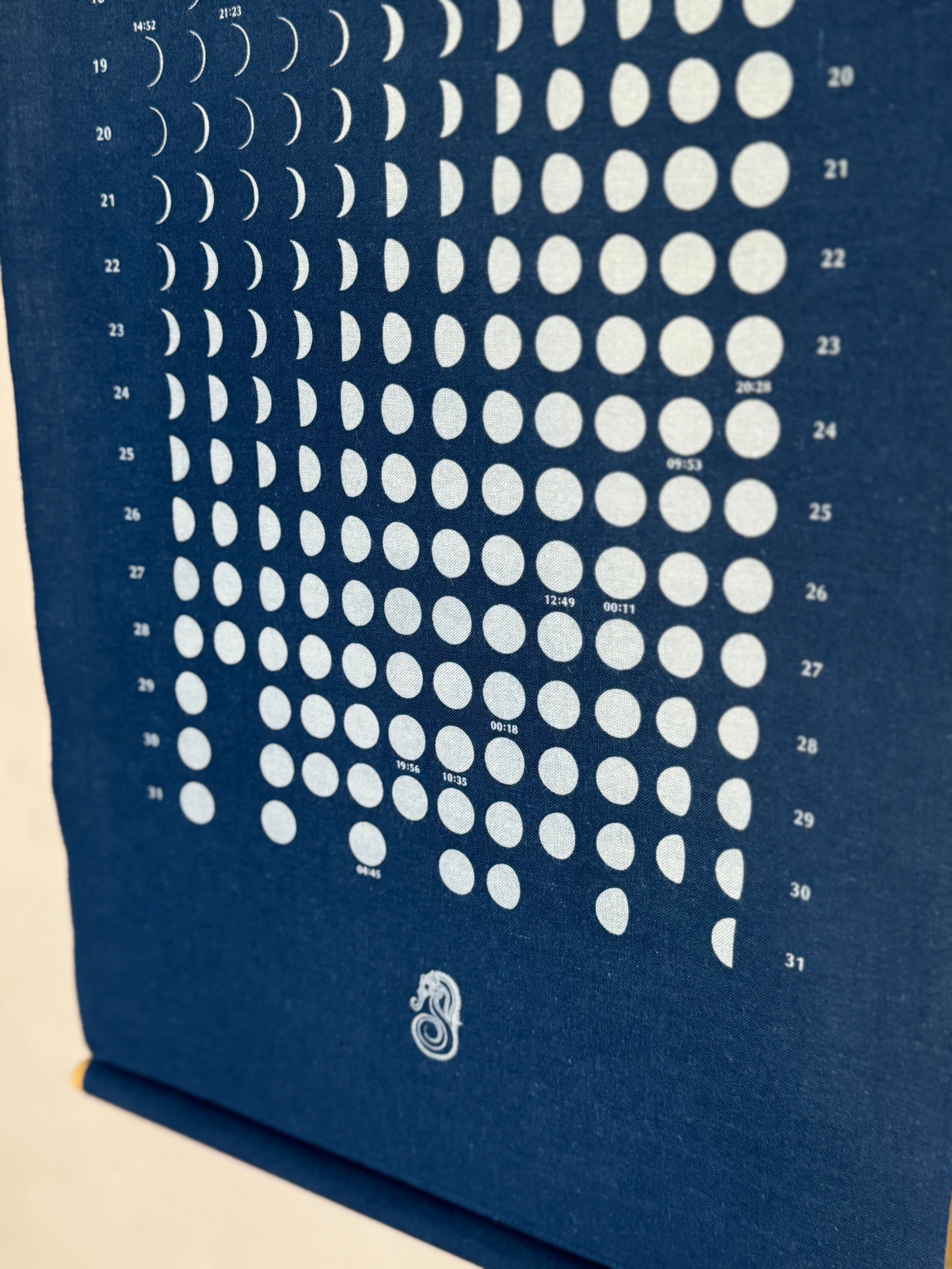 Japanese indigo moon phase calendar