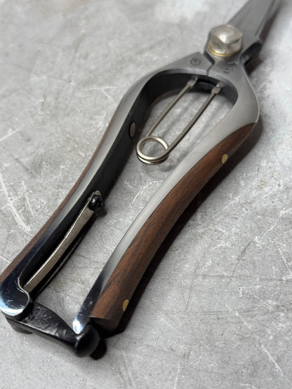 suwada flower shears with hand-carved walnut handles