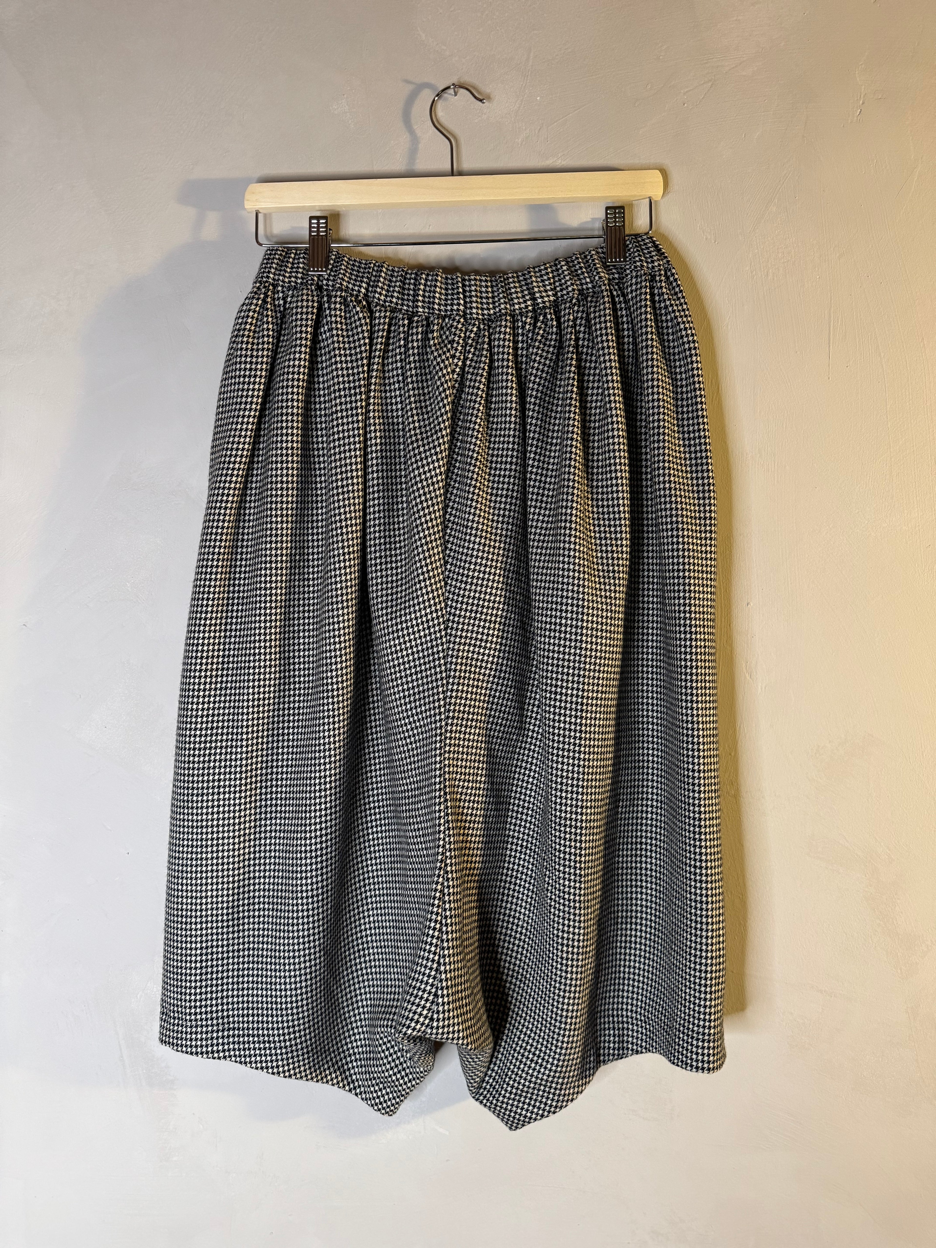 black comme des garçons drop crotch wool herringbone pants