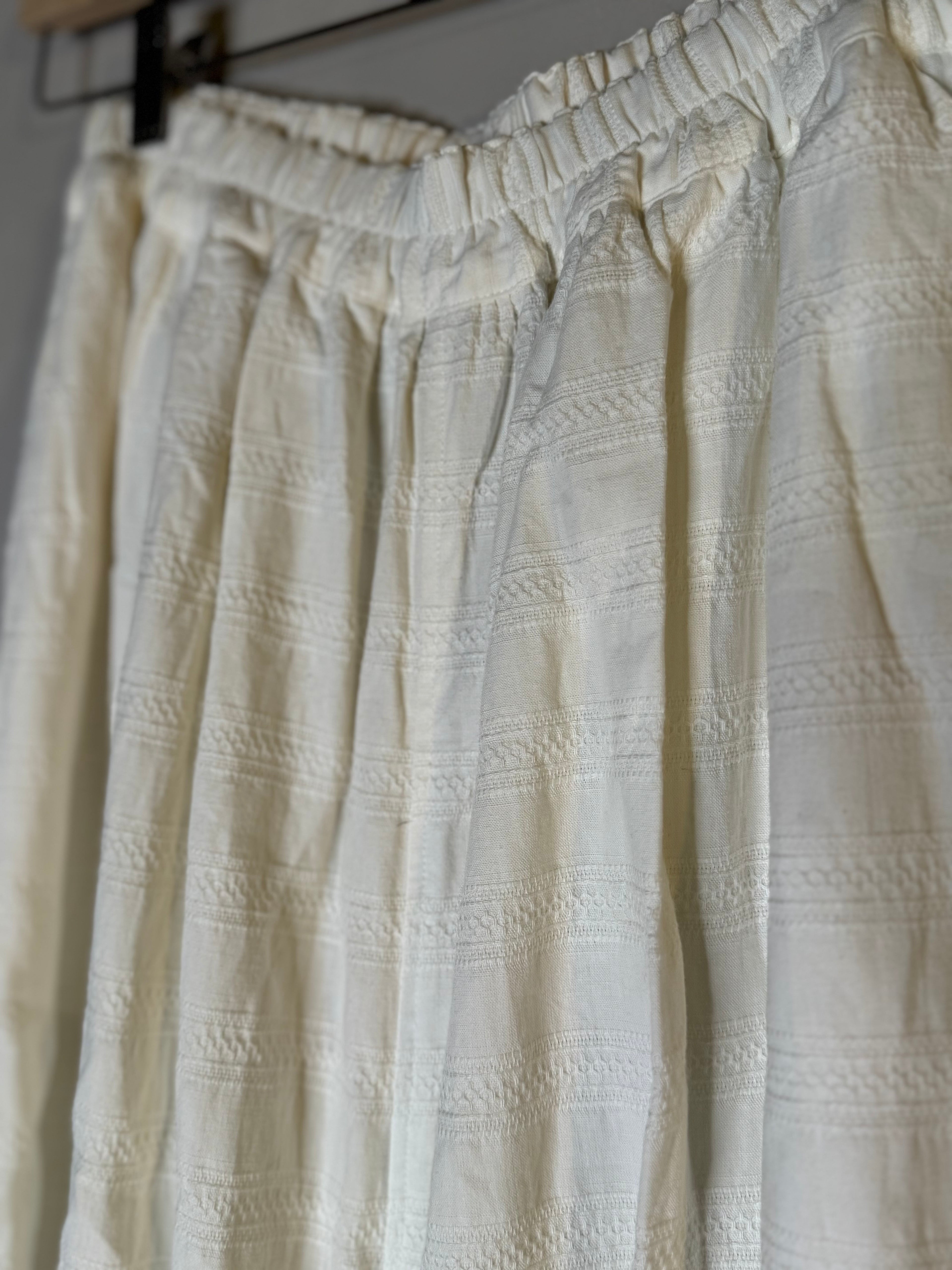 Ichi cotton and linen wide leg pant