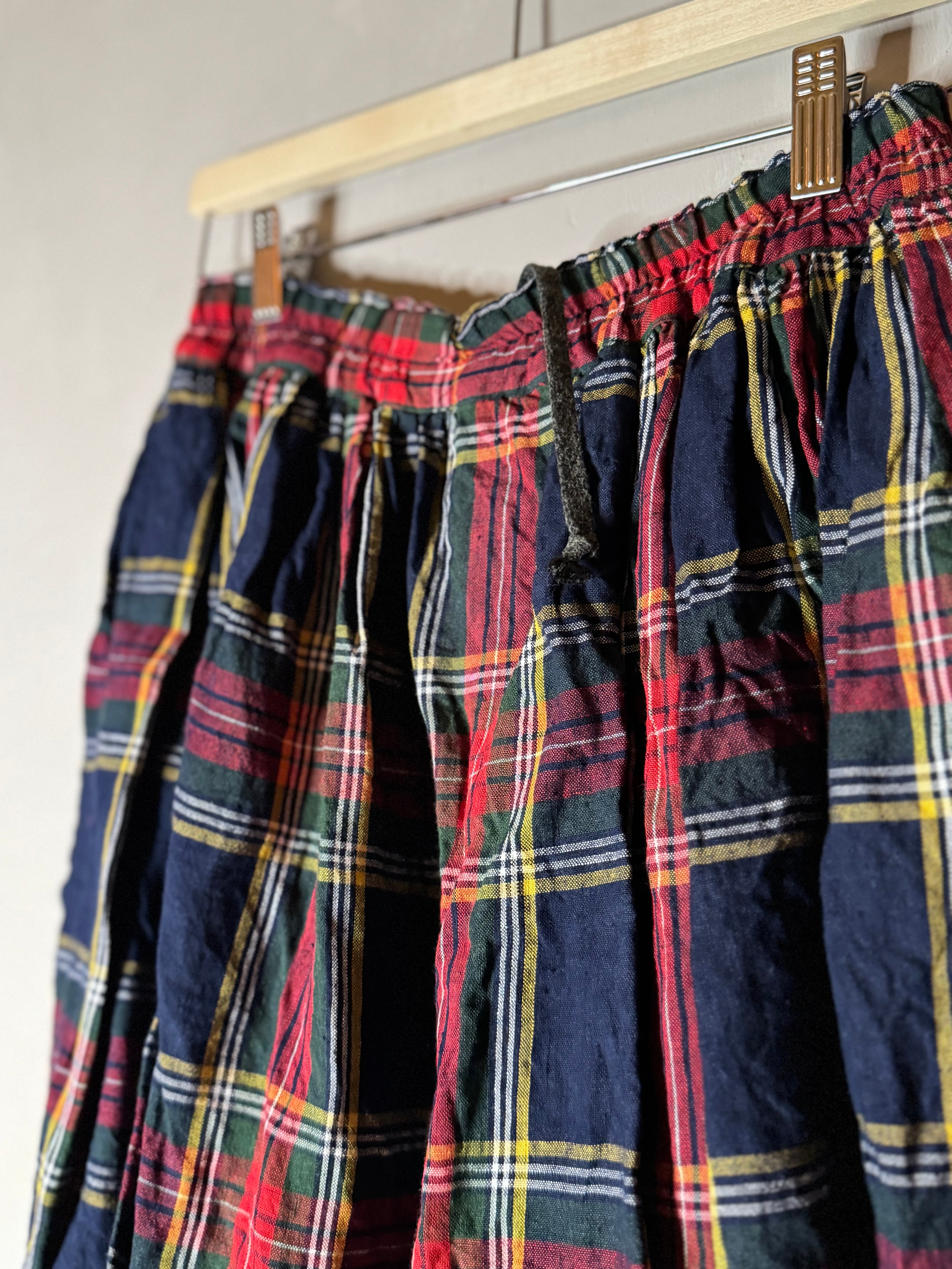 Ichi antiquites stewart tartan linen skirt