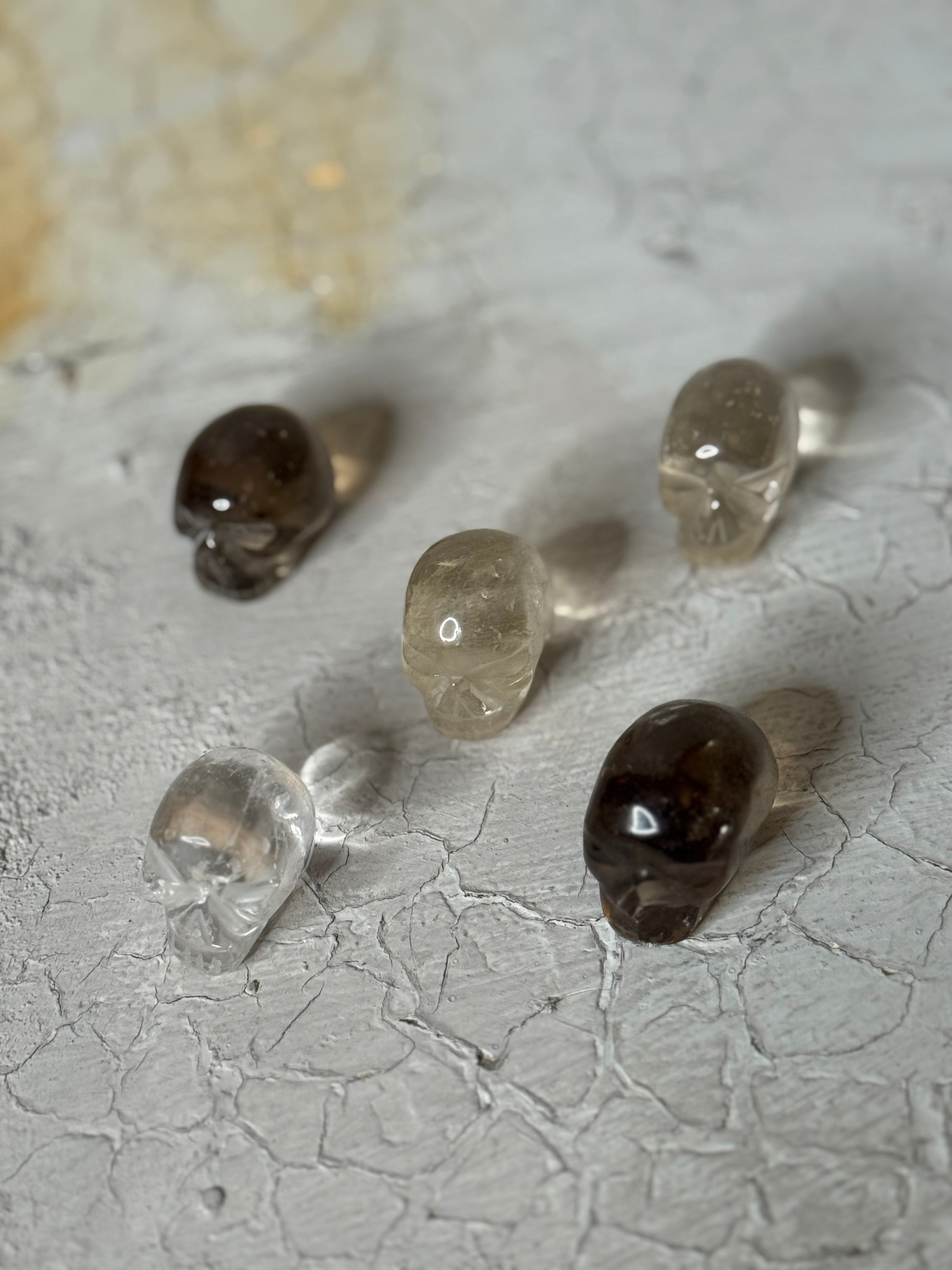 mini quartz crystal skulls