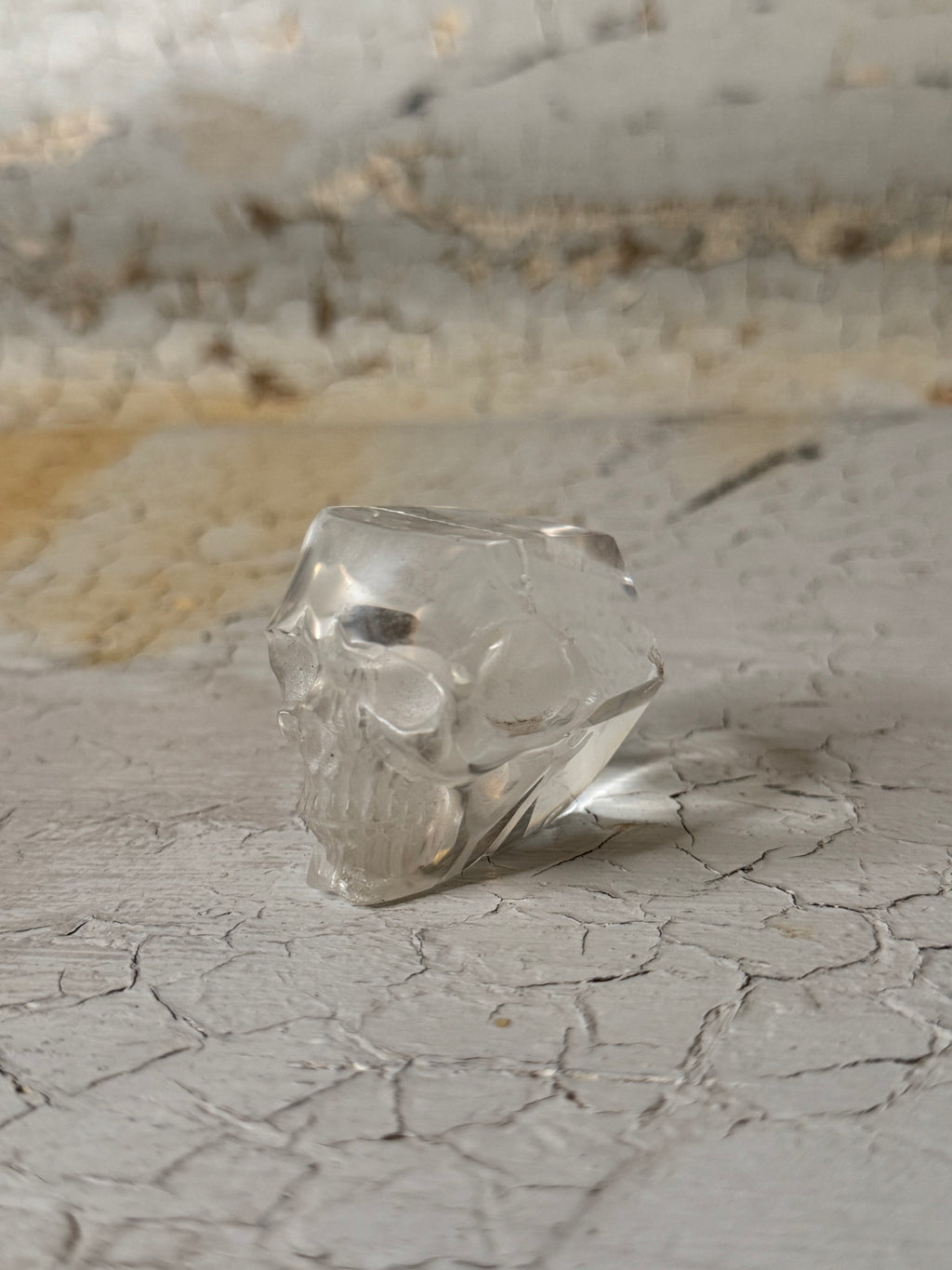 clear quartz crystal skull - hand carved