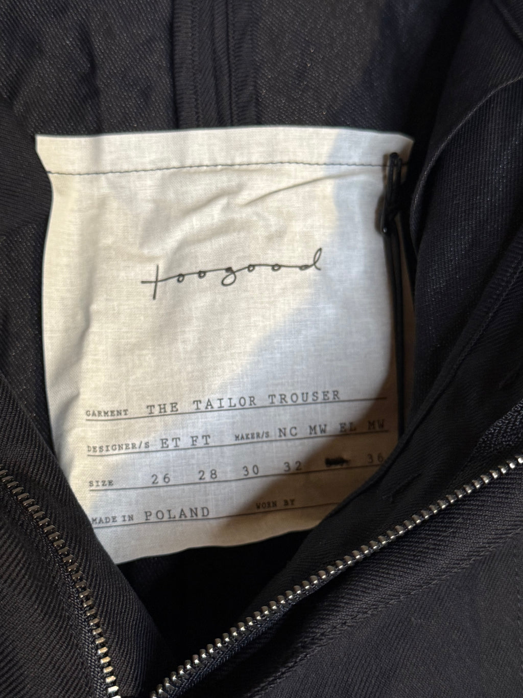 Toogood the tailor trouser crumpled flint