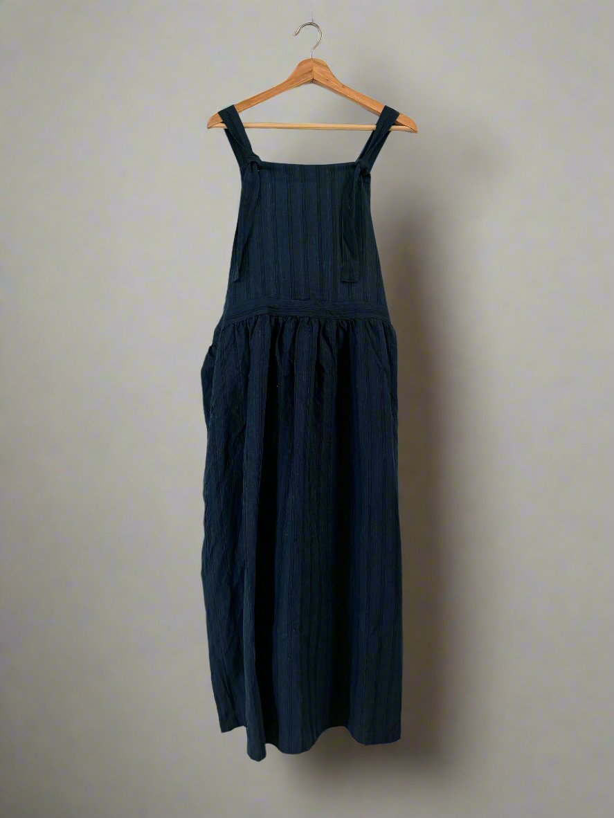 Ichi antiquites Indigo linen apron dress