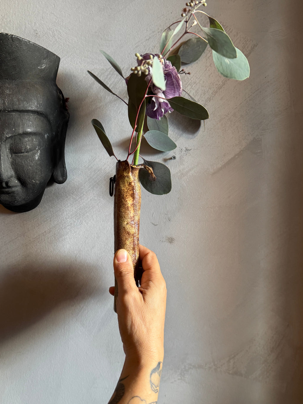 Japanese ceramic wall vase