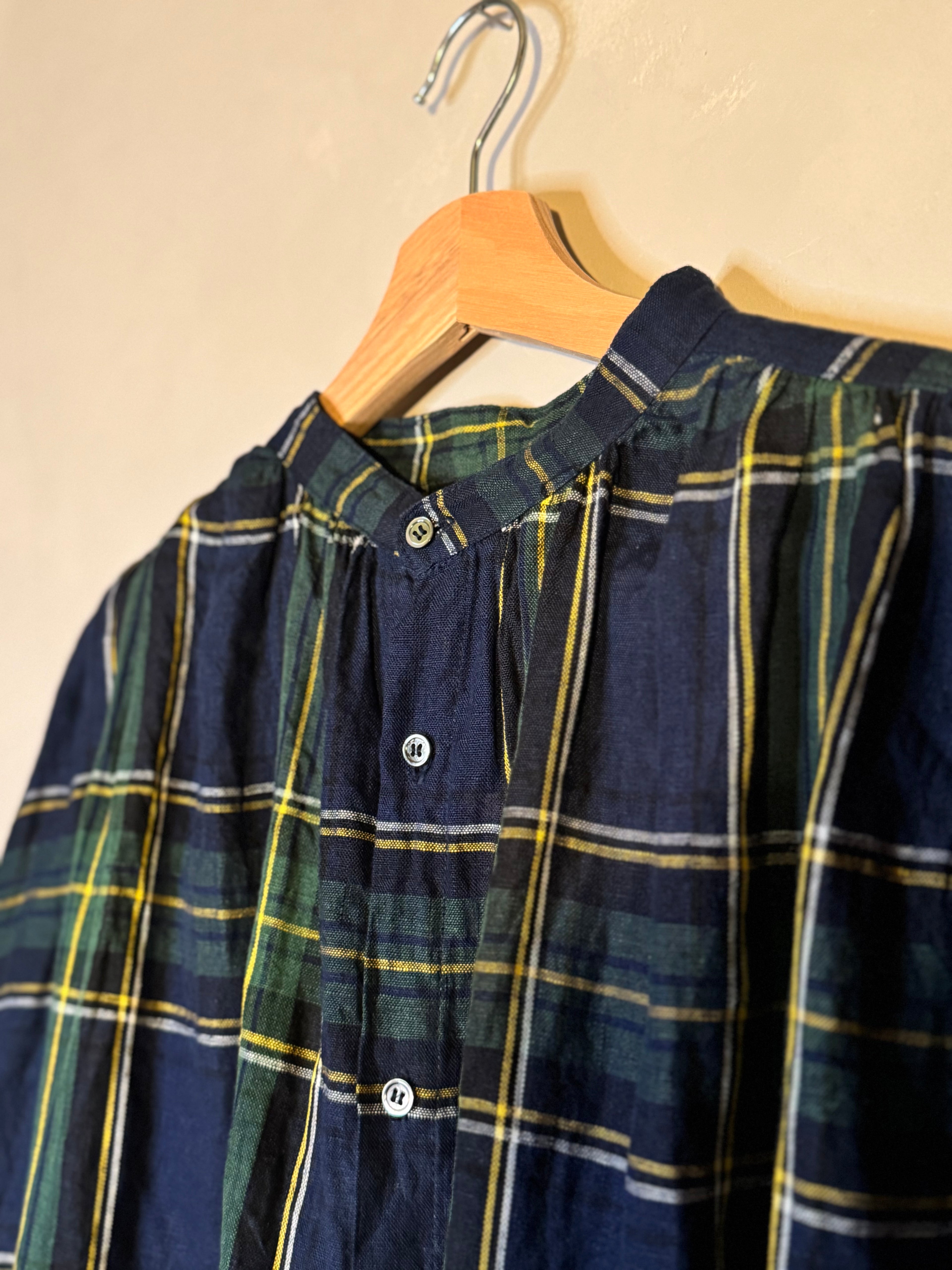 Ichi Antiquites tartan linen shirt
