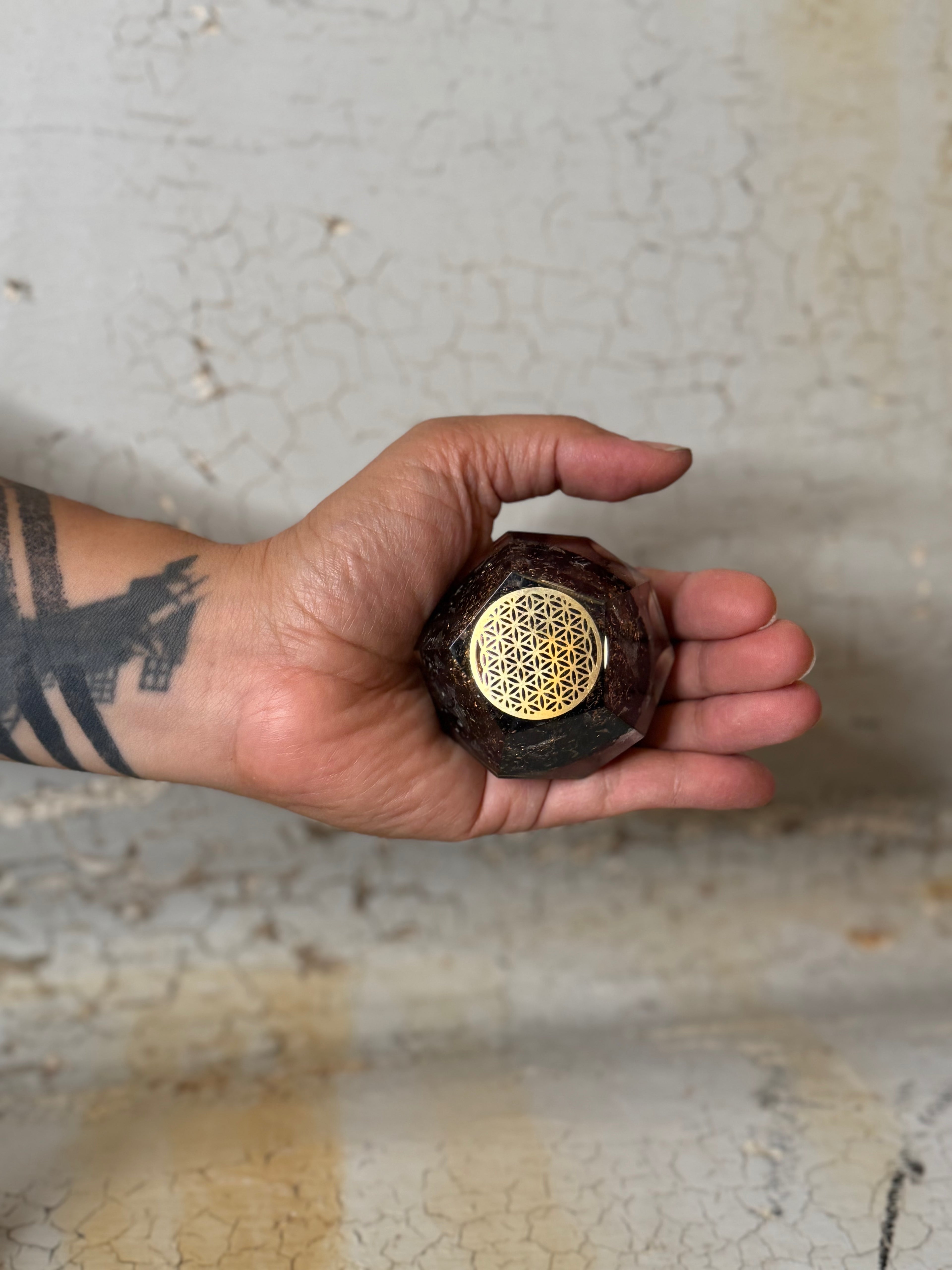 Orgone Dodecahedron - black tourmaline