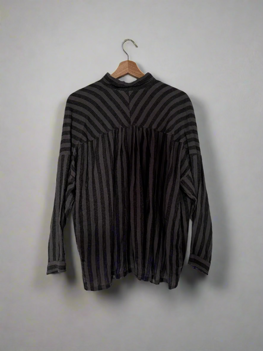 Ichi antiquites Striped grey linen shirt