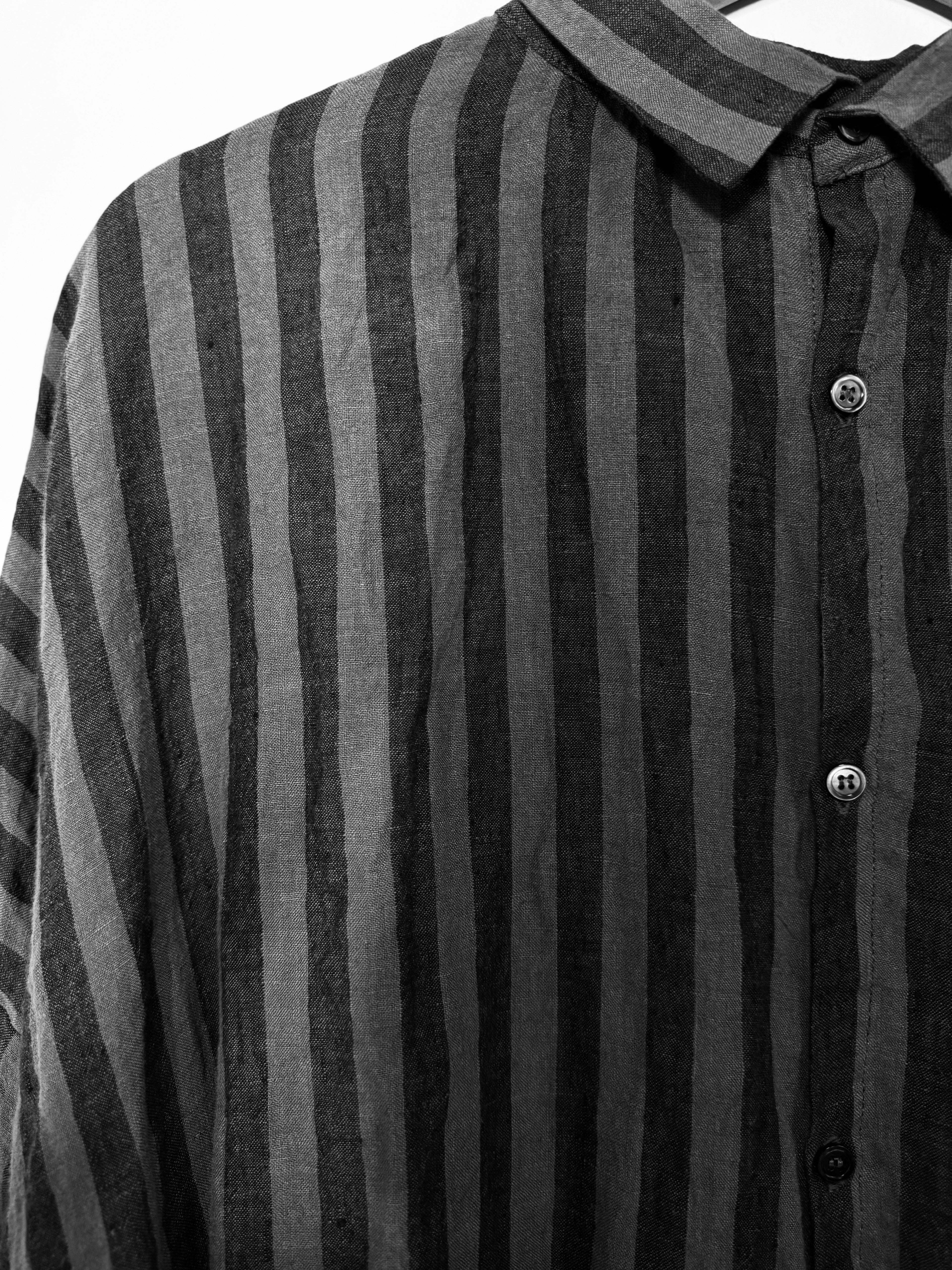 Ichi antiquites Striped grey linen shirt