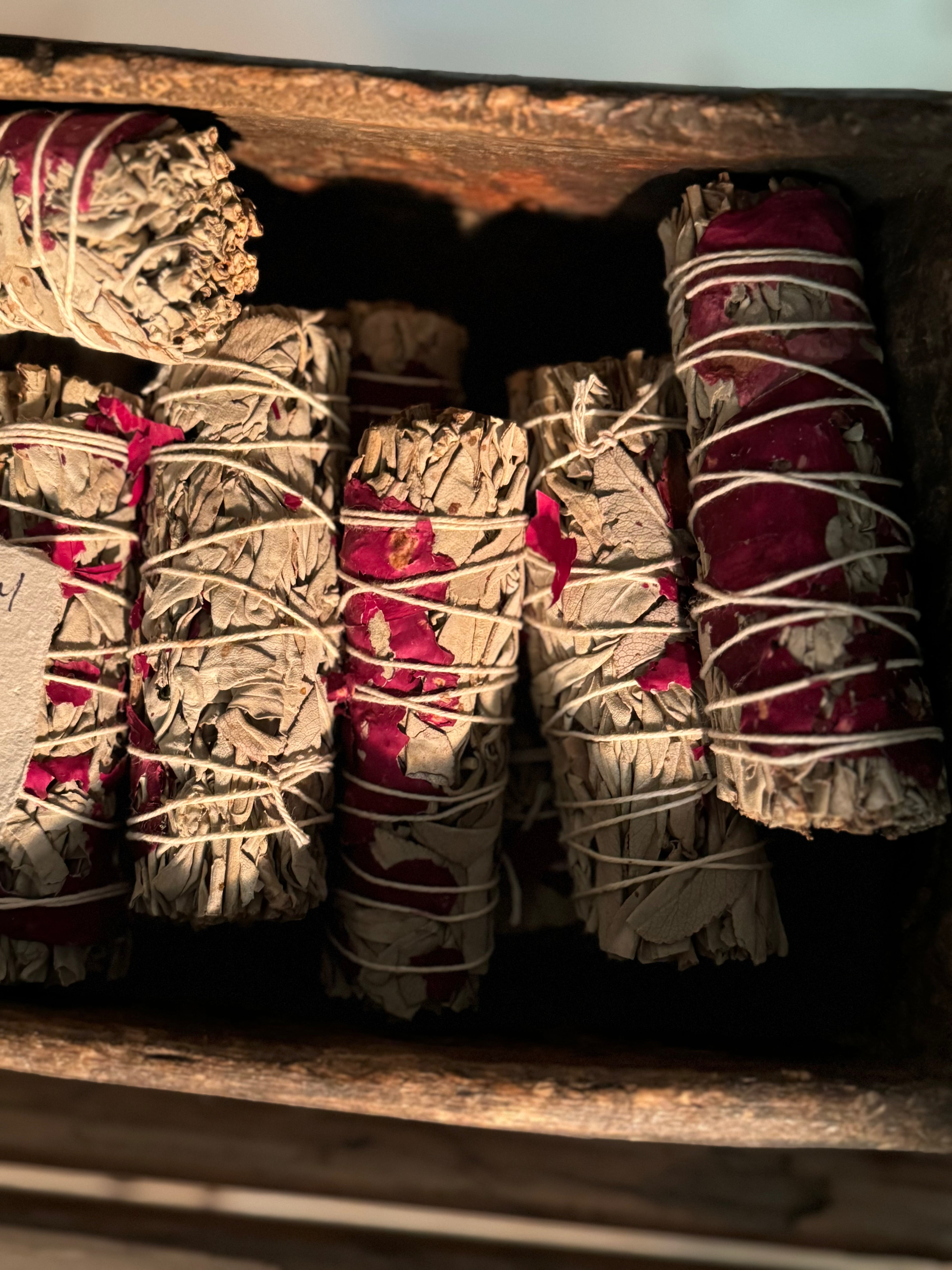 Sage, rose wrapped. - bunch