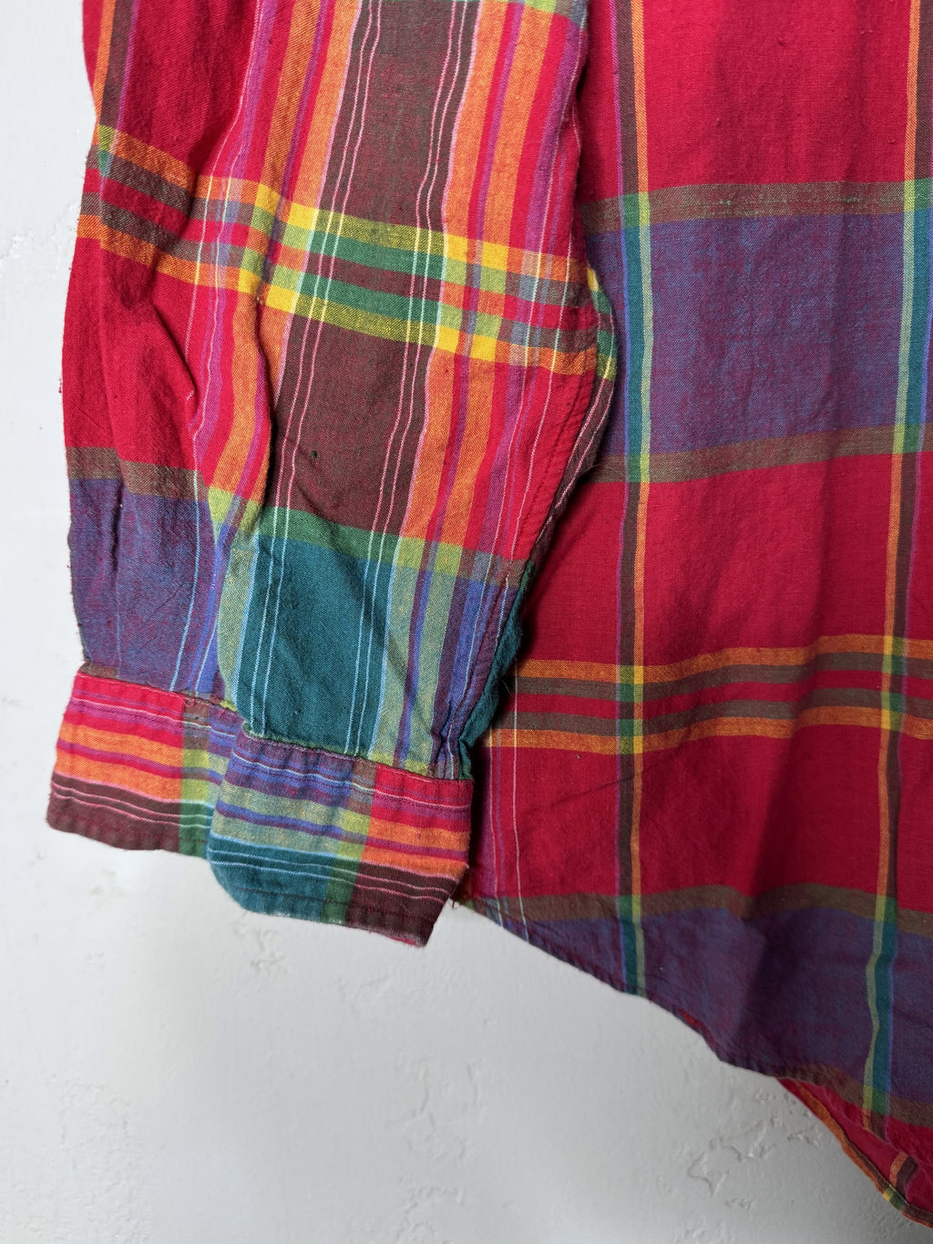 ralph lauren plaid long sleeved button down shirt