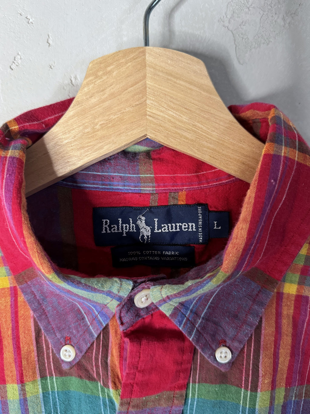 ralph lauren plaid long sleeved button down shirt