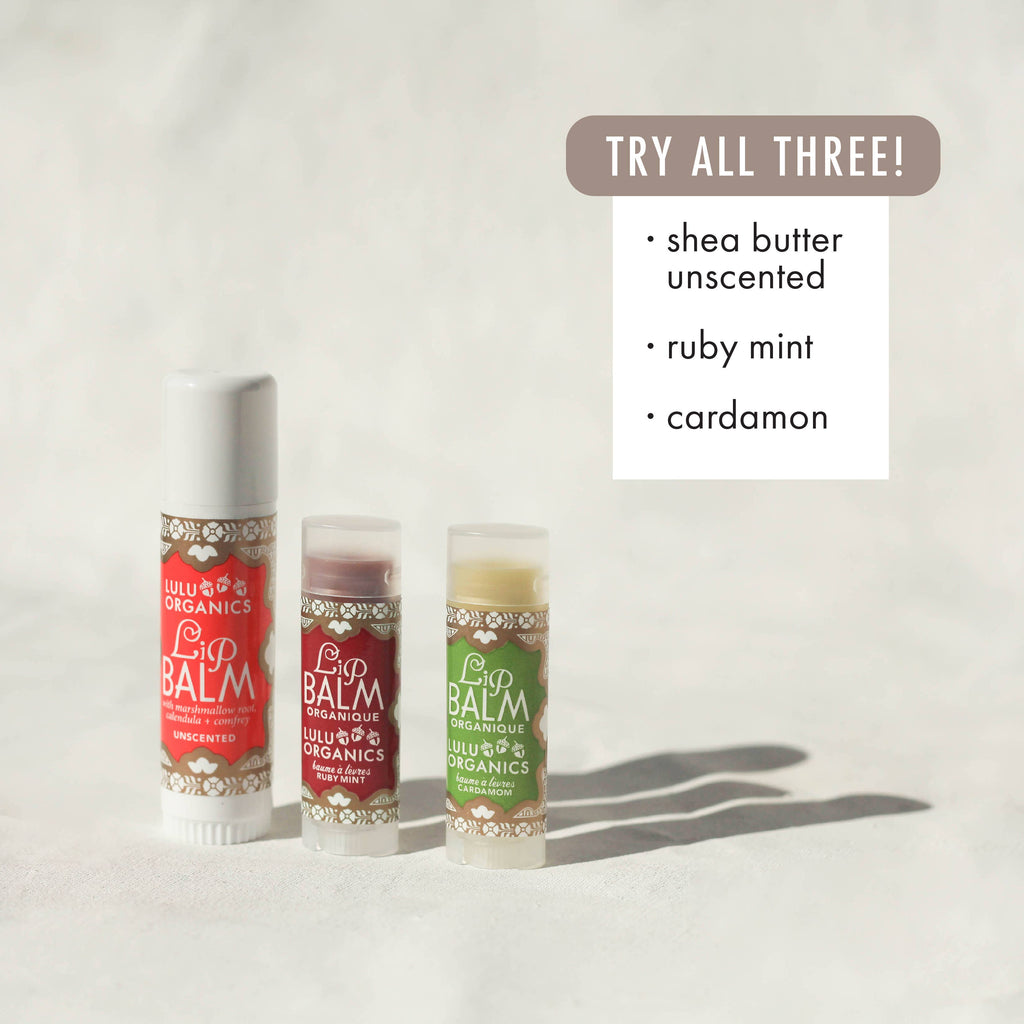 organic lip Balm -ruby mint or cardamom