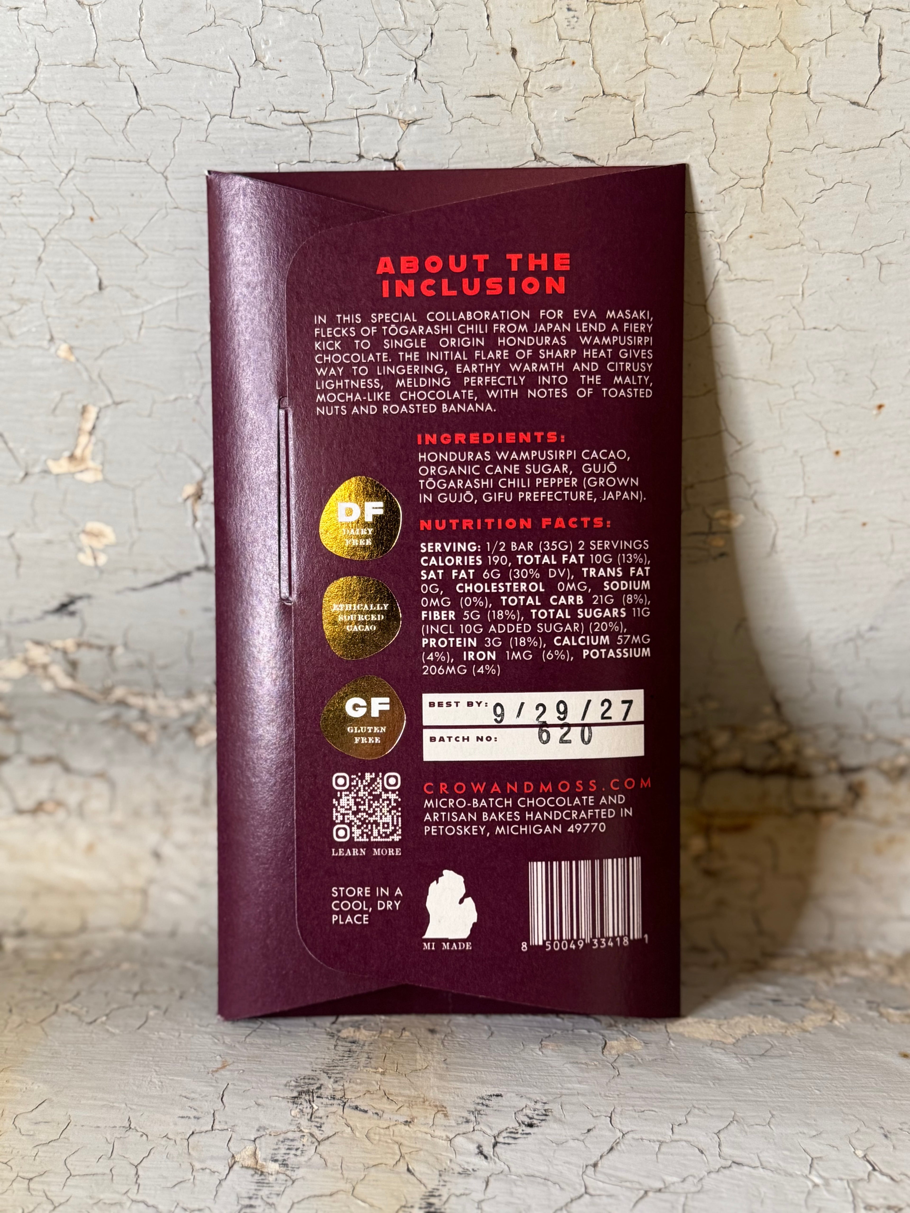Eva Masaki x Crow & Moss - Gujō Tōgarashi -chili pepper chocolate