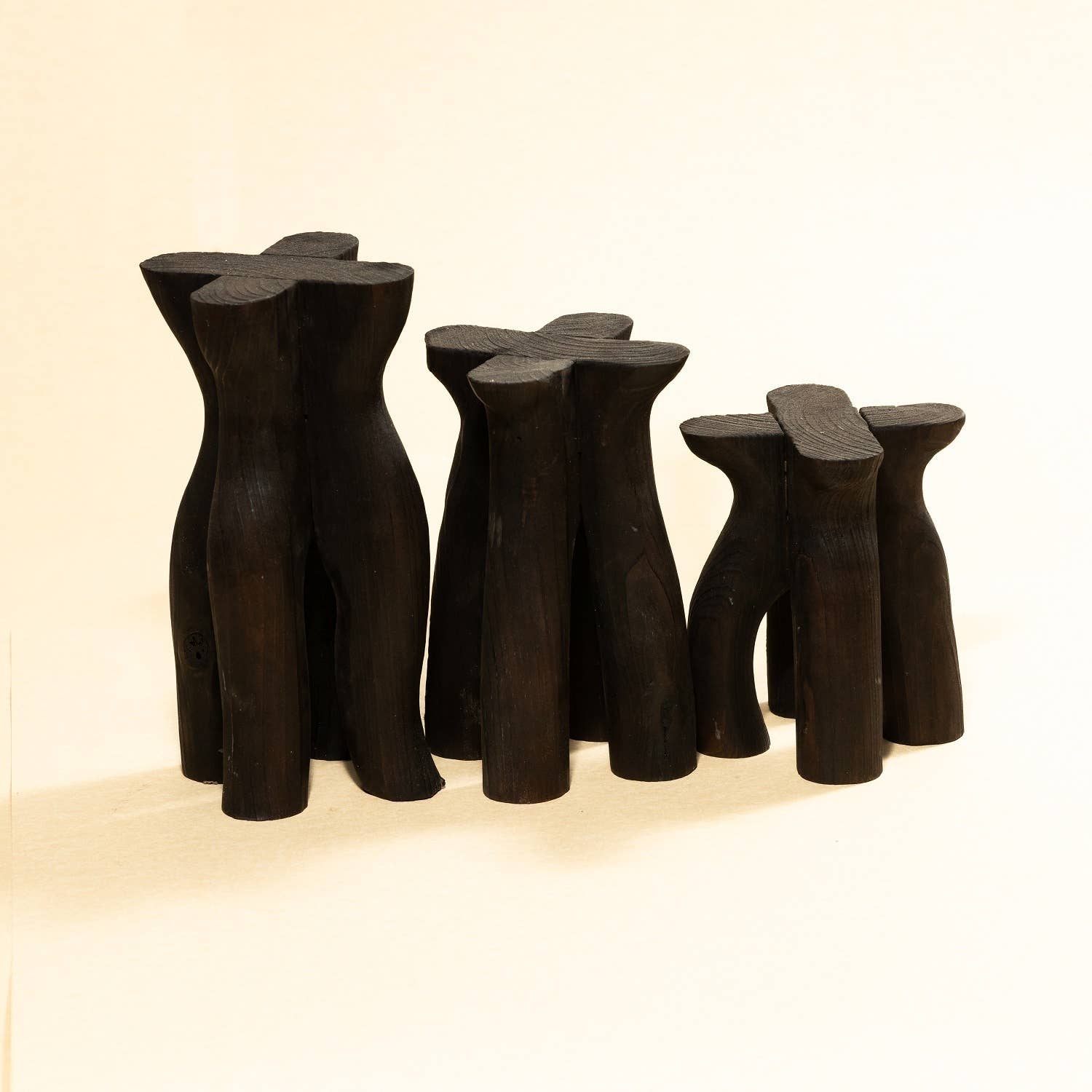 Med Wood Pedestal Burned