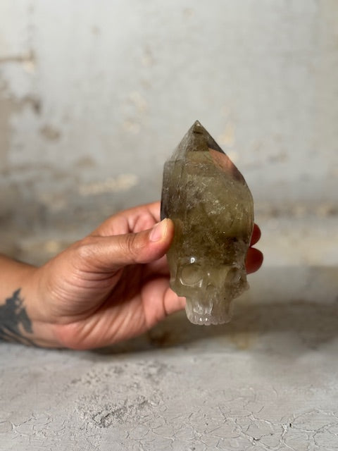 smoky citrine crystal skull