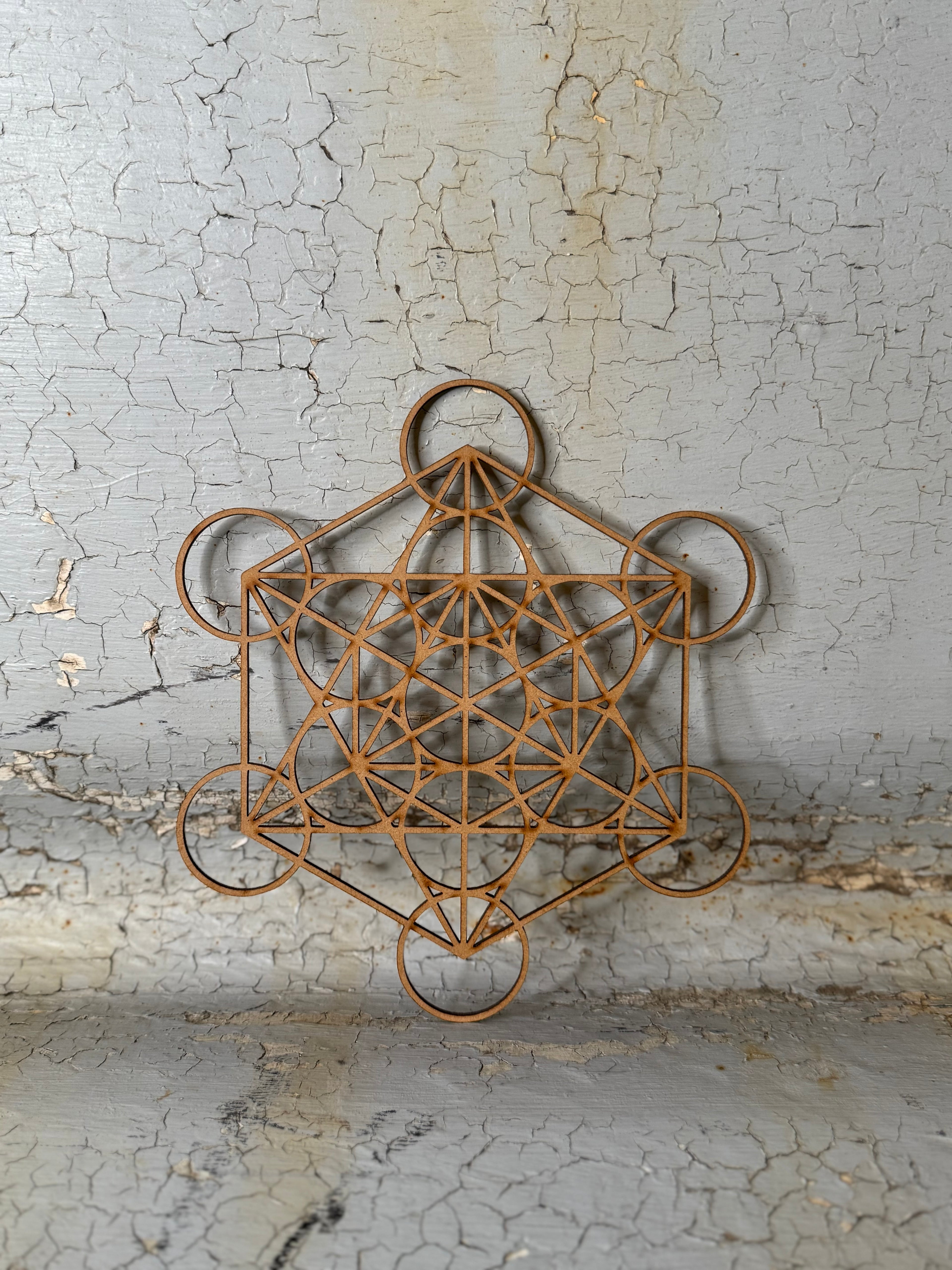 Metatron wood crystal grid