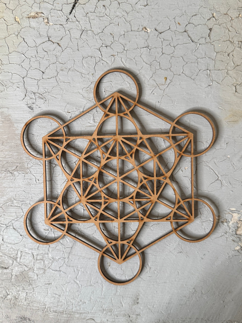 Metatron wood crystal grid
