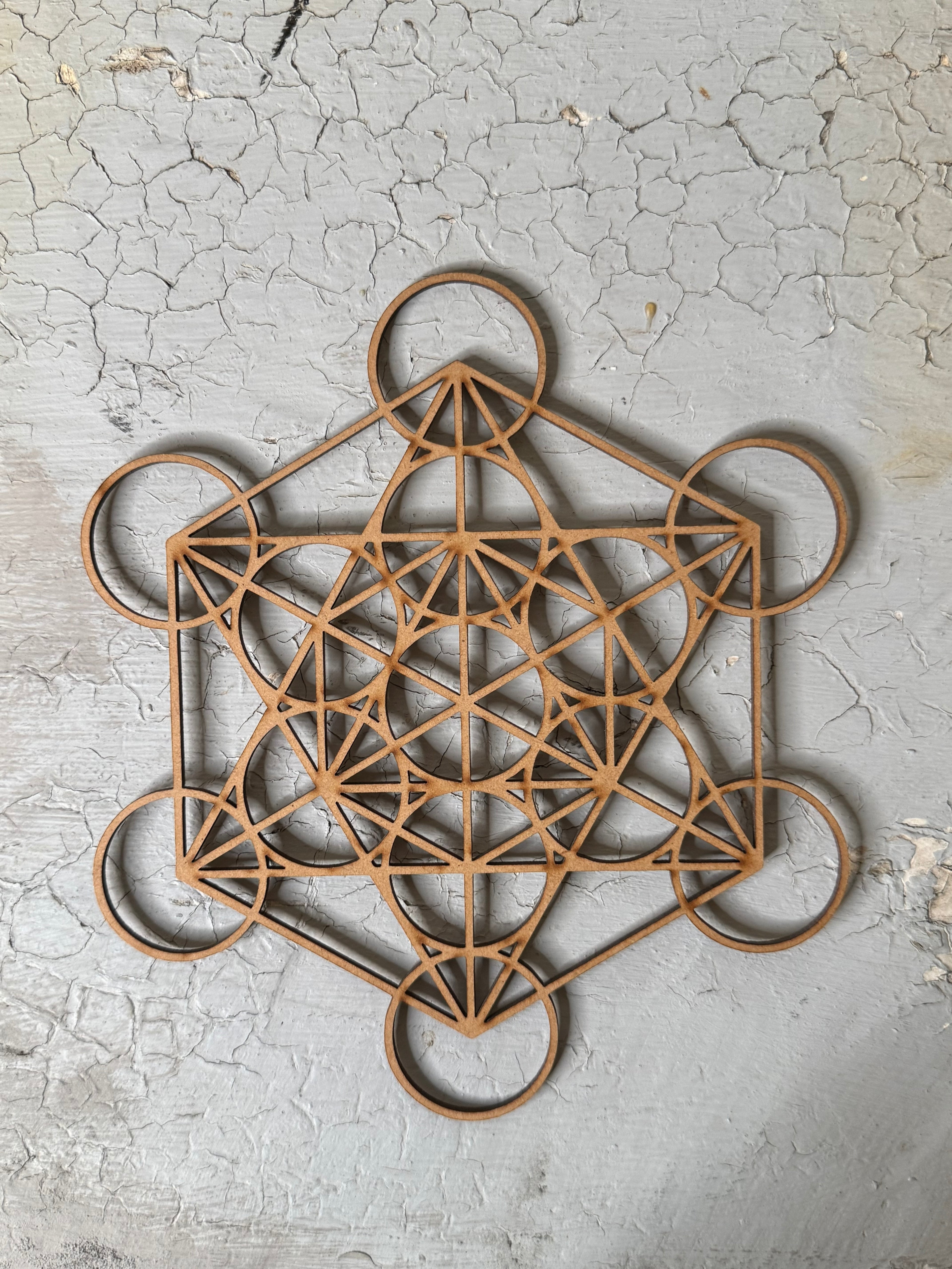 Metatron wood crystal grid
