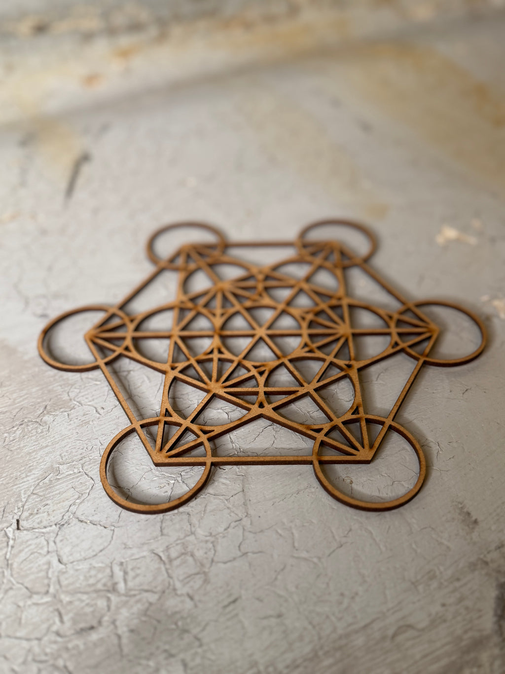 Metatron wood crystal grid